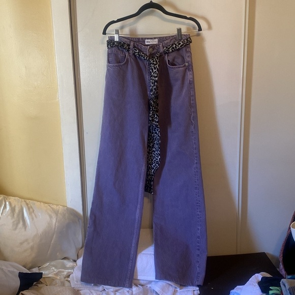 Zara purple high high wide leg jeans size 28 - Picture 7 of 8
